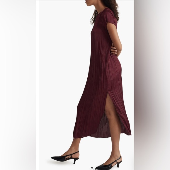 Madewell Red Pleated Halter Maxi Gown Size XS - Picture 3 of 8